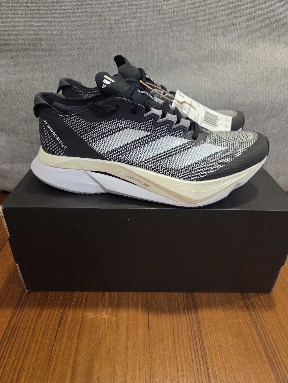 Adidas Adizero Boston 12 Women's Running Shoes Size 6.5 Black/Gray